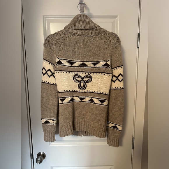 Medium TNA Lambswool Zip Up Sweater Beige - Picture 2 of 3